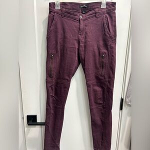 Banana Republic plum colored moto style skinny pant size 4